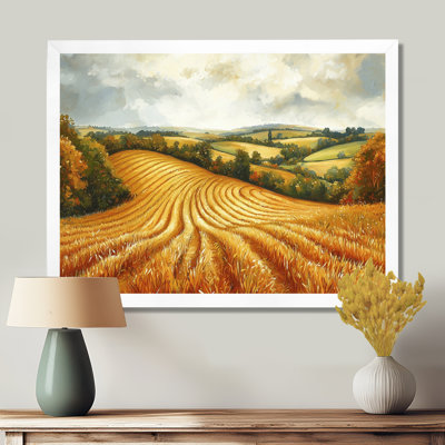 Paysage champêtre doré en automne I - Art mural campagne