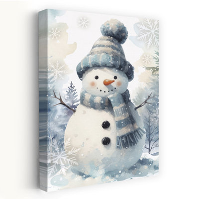 Bonhomme de neige abstrait, art contemporain de paysage d'hiver