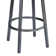 Deherrera Modern Swivel Counter or Bar Stool with Open Low Back and Footrest in Metal and Faux Leather