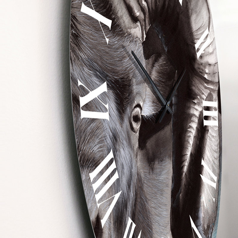 Portrait d'un bélier avec corne enroulée - Horloge murale nautique et côtière, Médium