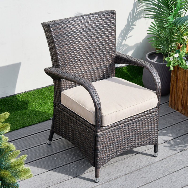 Chaise de salle à manger 2 pièces avec coussins Medea, Brun