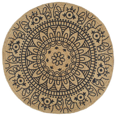 Round Eager Geometric Hand Woven Area Rug