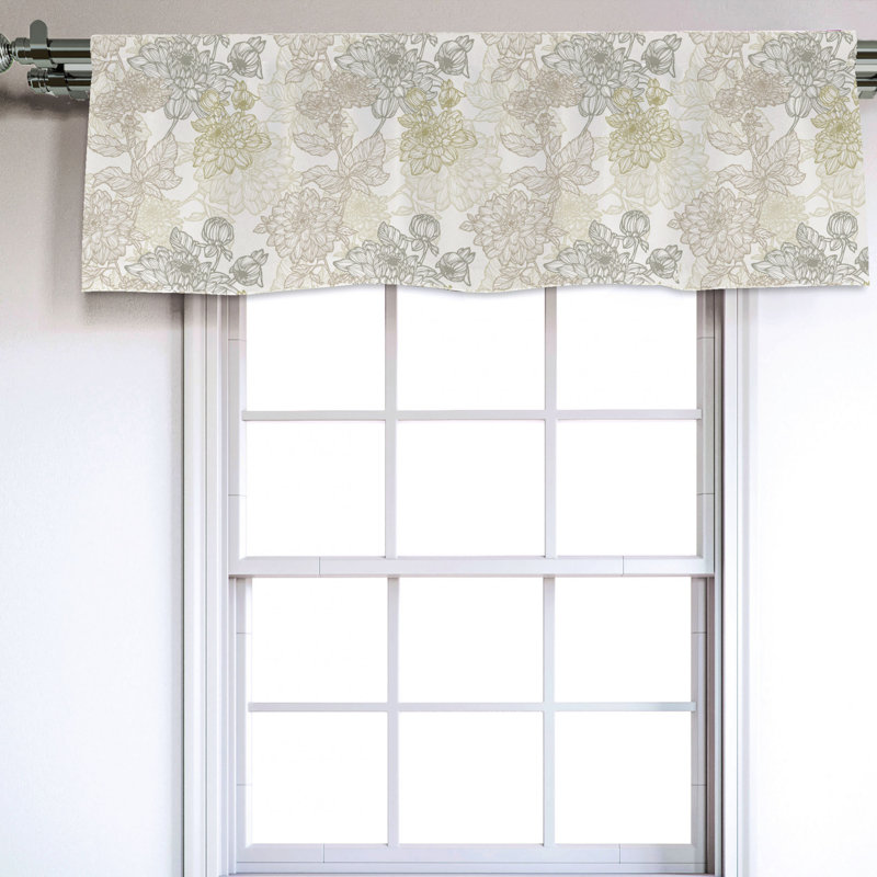 Sateen Floral Ruffled Window Valance