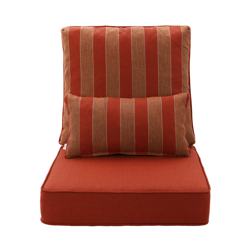  Coussin de siège / dossier d'extérieur, L 22 po x P 24 po, Rayures rouges