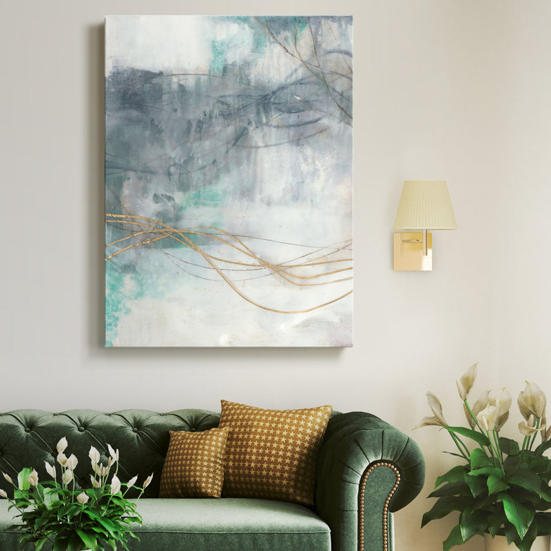 «Ondulation Oro I» par J Paul, reproduction d'art sur toile tendue, H 40 po x l 30 po x P 1 po