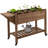 Outsunny Raised Garden Bed With 8 Grow Grids, Wooden Outdoor Plant Box Stand With Folding Side Table And Wheelsfor Vegetables, Flowers, Herbs