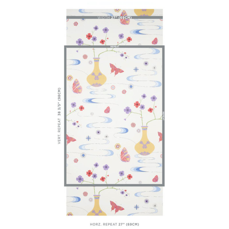 Schumacher x Cristina Buckley Fantasia Wallpaper, Formosa Ivory