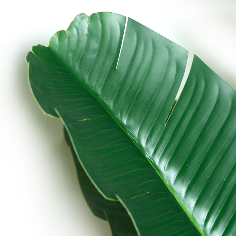 5ft Artificial Banana Leaf Tree Peacock-Shaped Faux Palm Plant