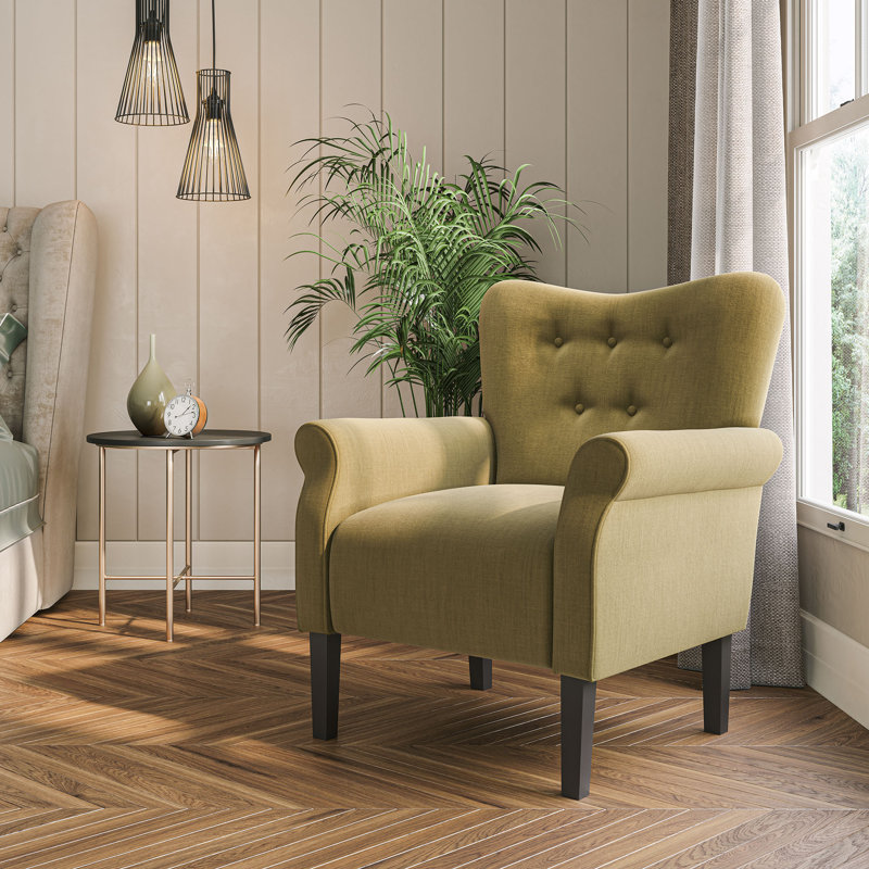  Fauteuil d'appoint rembourré 30,3 po Modern, Lin avocat