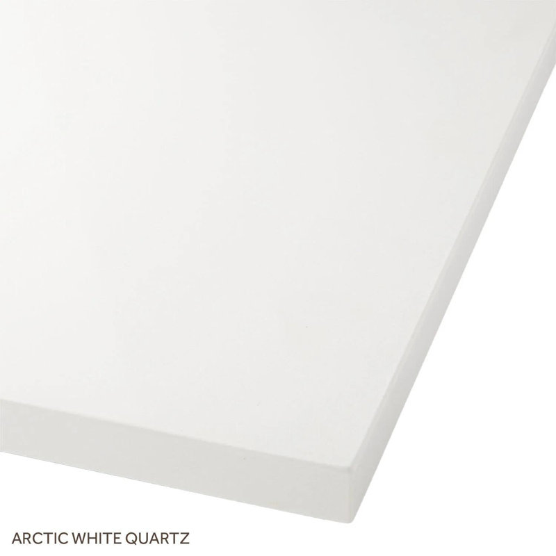 36" Robertson Single Bathroom Vanity Set with Oval Undermount Sink, Arctic White Quartz, 8" Widespread, Black