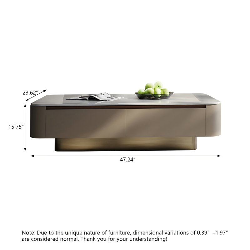 Table basse 47,24 po, 15,75 po H x 47,24 po L x 23,62 po P