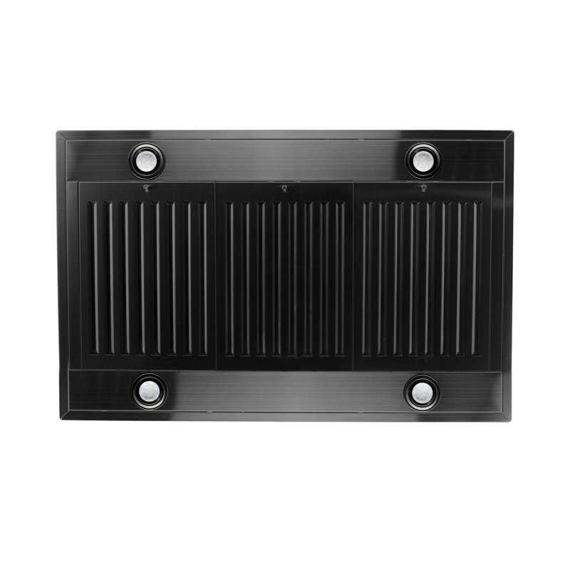 30" 400 CFM Convertible Island Range Hood, Black Stainless Steel, 30"
