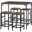 Ensemble de table de salle à manger 5 pièces, table et 4 tabourets, peu encombrant