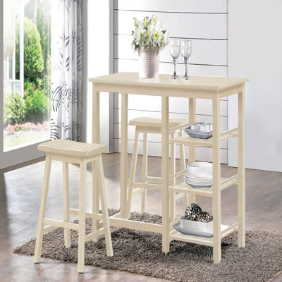 Buttermilk Finish 3PCs Counter Height Set