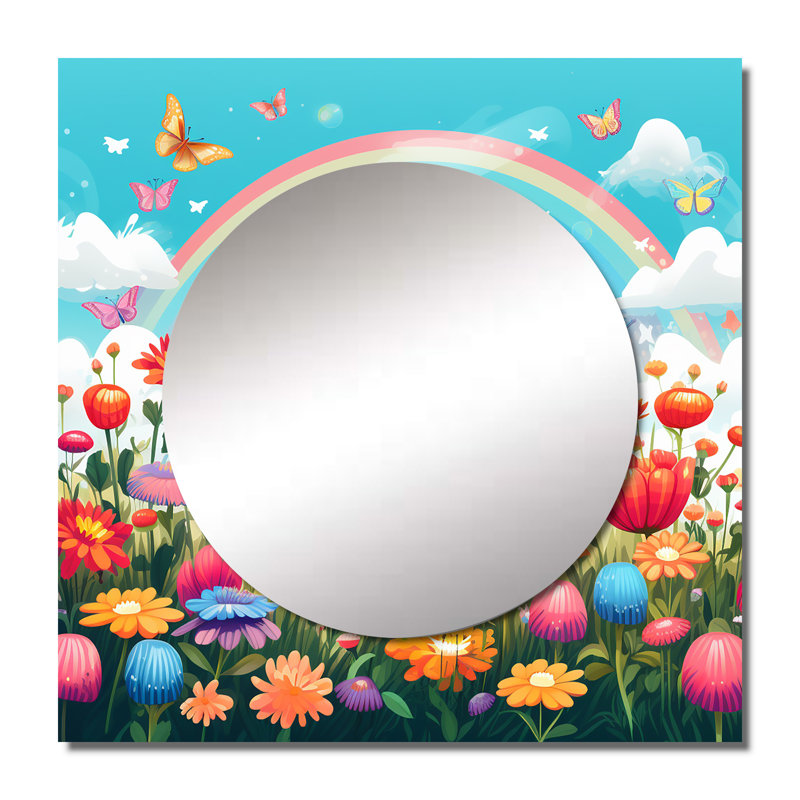Mauve Butterfles Idyllic Rainfield Flowerfield, 23 po x 23 po