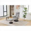 Fauteuil inclinable à oreilles simple en chenille gris à dossier unique par pour les loisirs, style moderne pivotant à 360 ° avec repose-pieds assorti