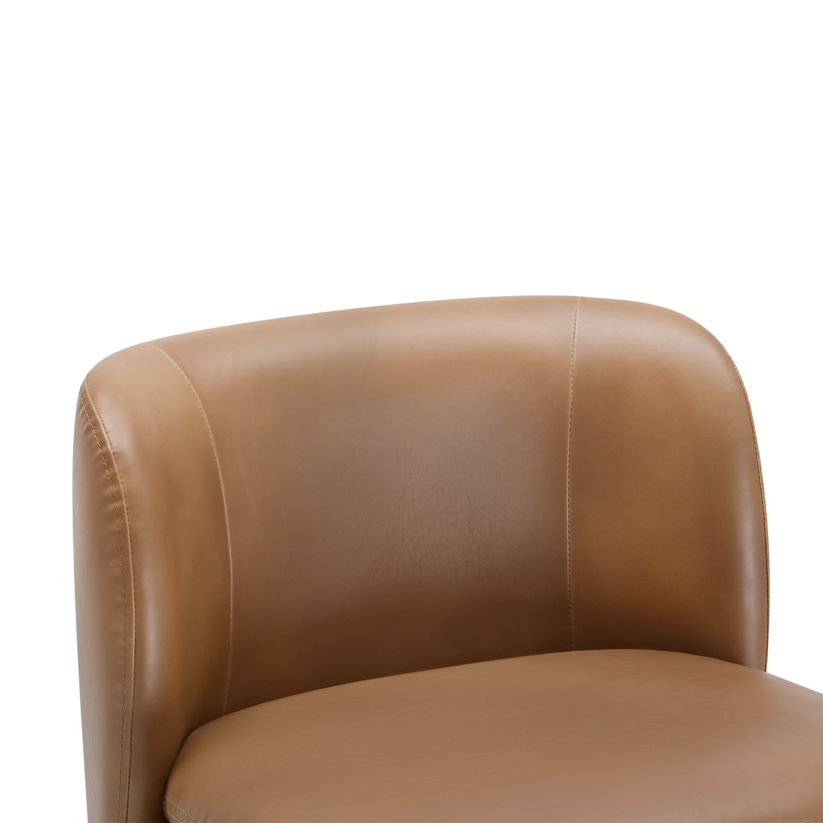 26" Swivel Bar Stool, Wax Sand Faux Leather