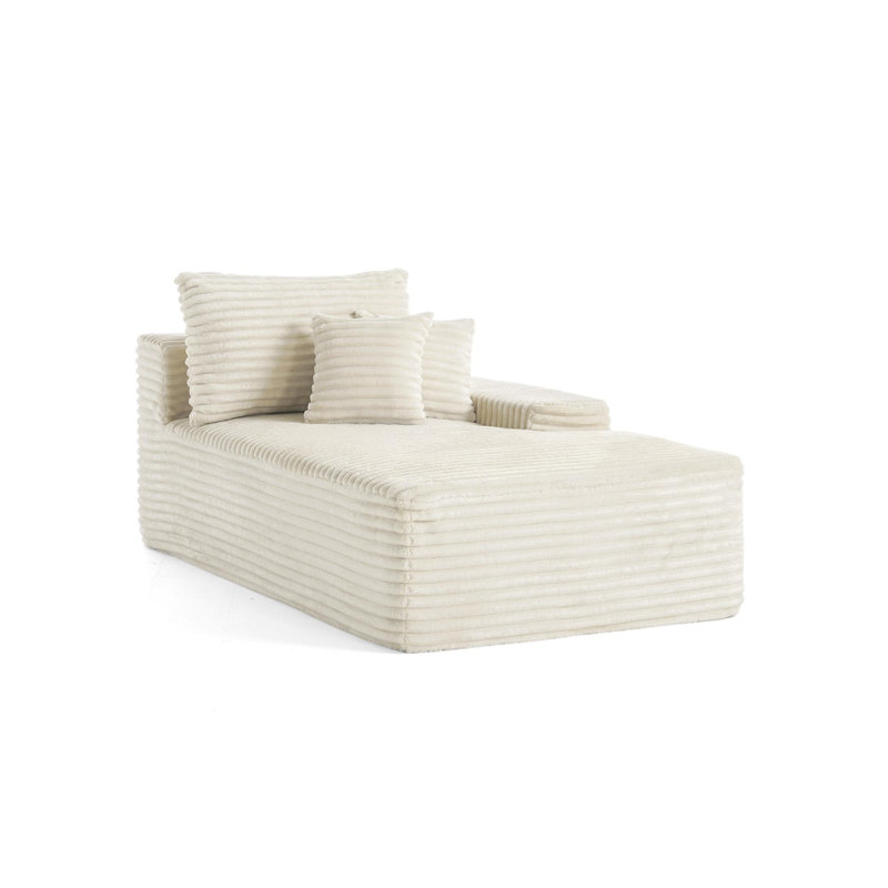 Upholstered Chaise Lounge, White