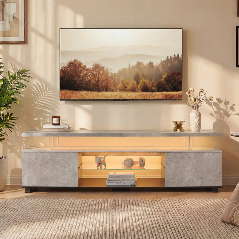 Meuble télé pour téléviseur 55 po, meuble télé à DEL pour salon