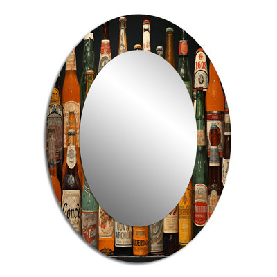 Miroir mural orange