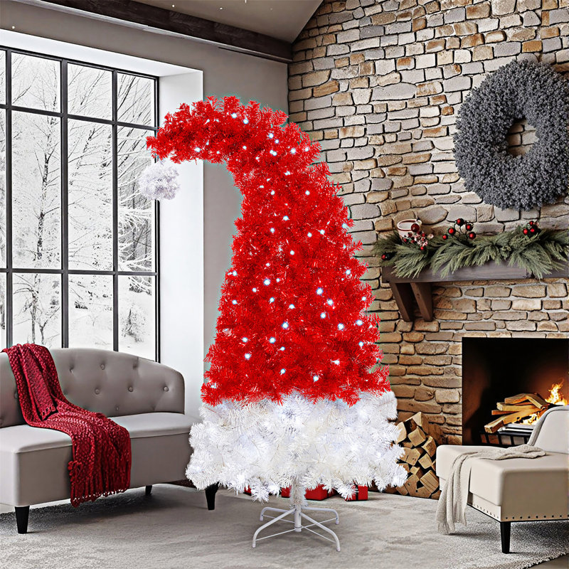 Arbre de Noël artificiel incurvé pré-éclairé