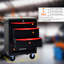 Chariot roulant 4 outils, rangement en métal pour atelier et garage, noir et rouge, plateau en acier inoxydable, glissières à roulement, roues de chariot 4 tiroirs avec freins, 4 tiroirs, unité de garage, toit, acier, freins, roulement lisse-2050434569