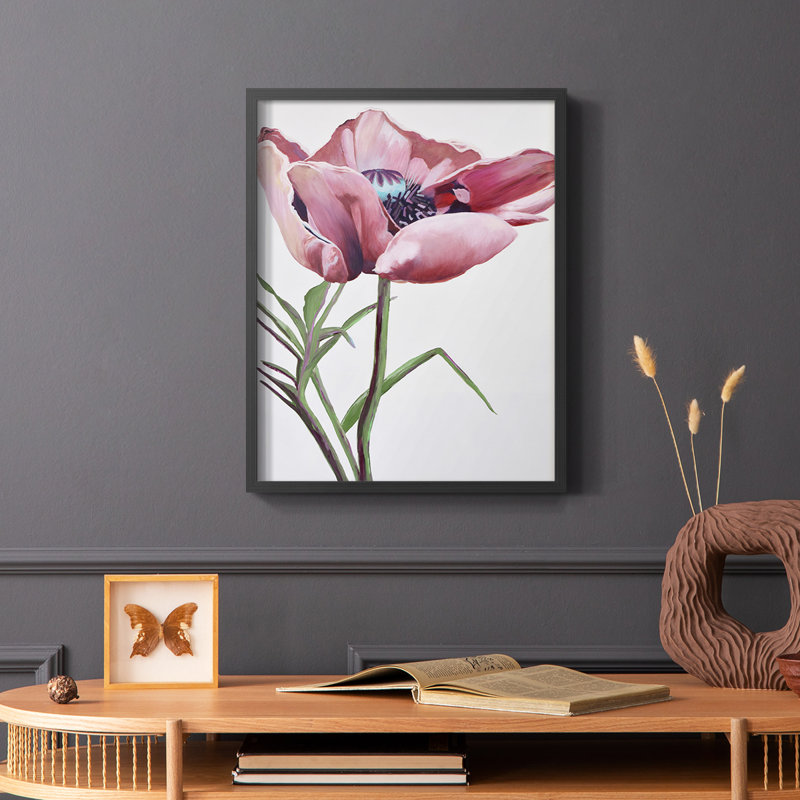«Paris Poppy», reproduction encadrée - bois massif, Noir, H 20 po x l 16 po