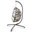 Fauteuil à œufs pivotant avec support Fauteuil suspendu en osier de rotin pour l'intérieur et l'extérieur avec support de type C, avec coussin et oreiller-1962522335