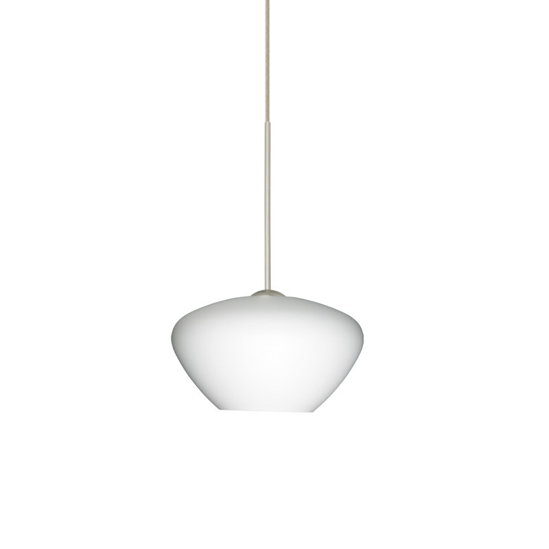 Srinivas 1 - Light Single Pendant, Opal Matte, Halogen, Satin Nickel