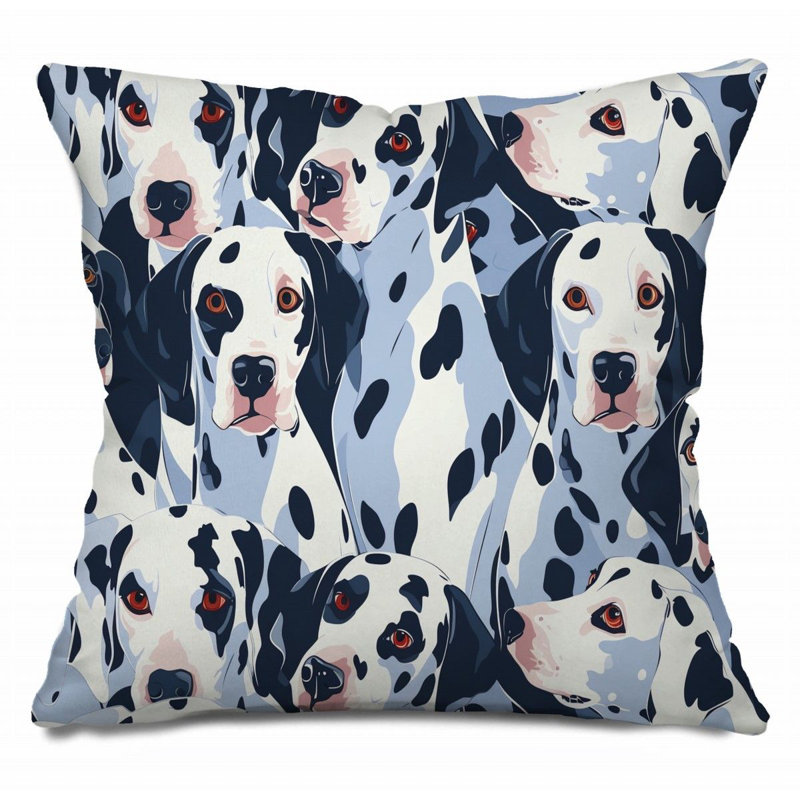 Dalmatian Throw Pillow, Animal Cotton Twill Pillows, 20"H x 20"W