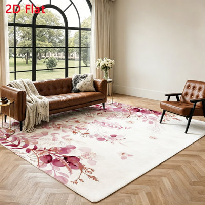 Magnifique tapis floral, tapis moelleux moelleux, tapis à poils longs antidérapant et lavable, décor intérieur pour le salon, la chambre à coucher, le vestibule, le bureau personnel et les espaces repas