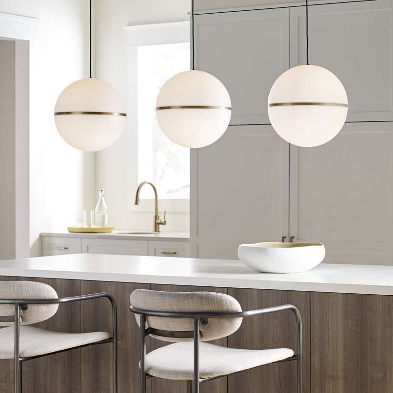 Hanea 1 - Light LED Pendant, Polished Nickel, !4" H x 14" D x 14" W