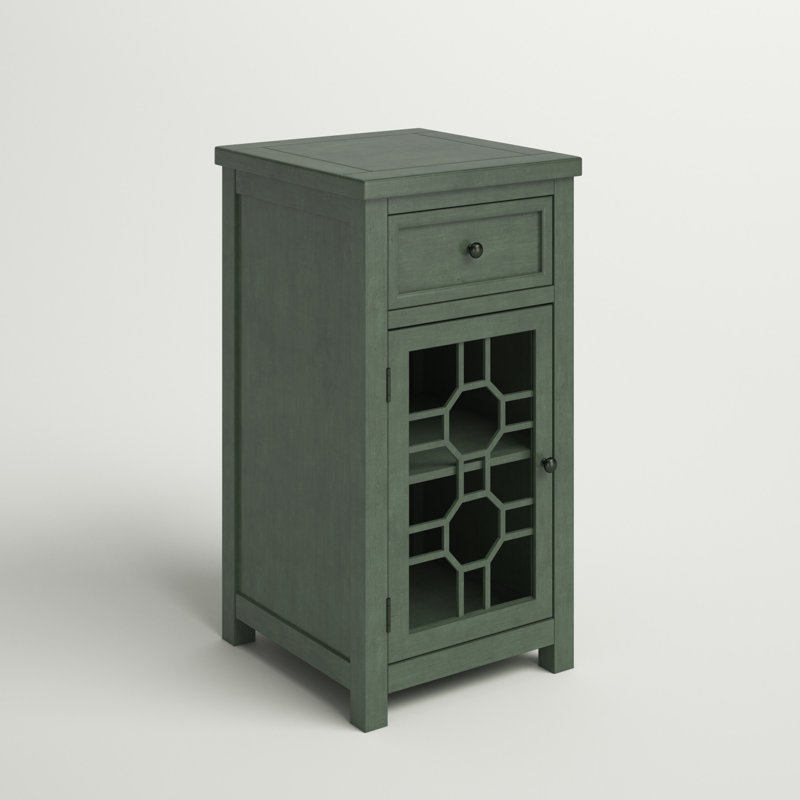 End Table with Storage, Antique Teal