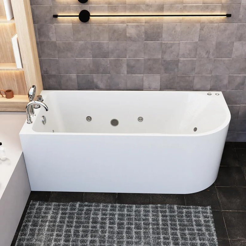 67" x 30" Freestanding Soaking Acrylic Bathtub