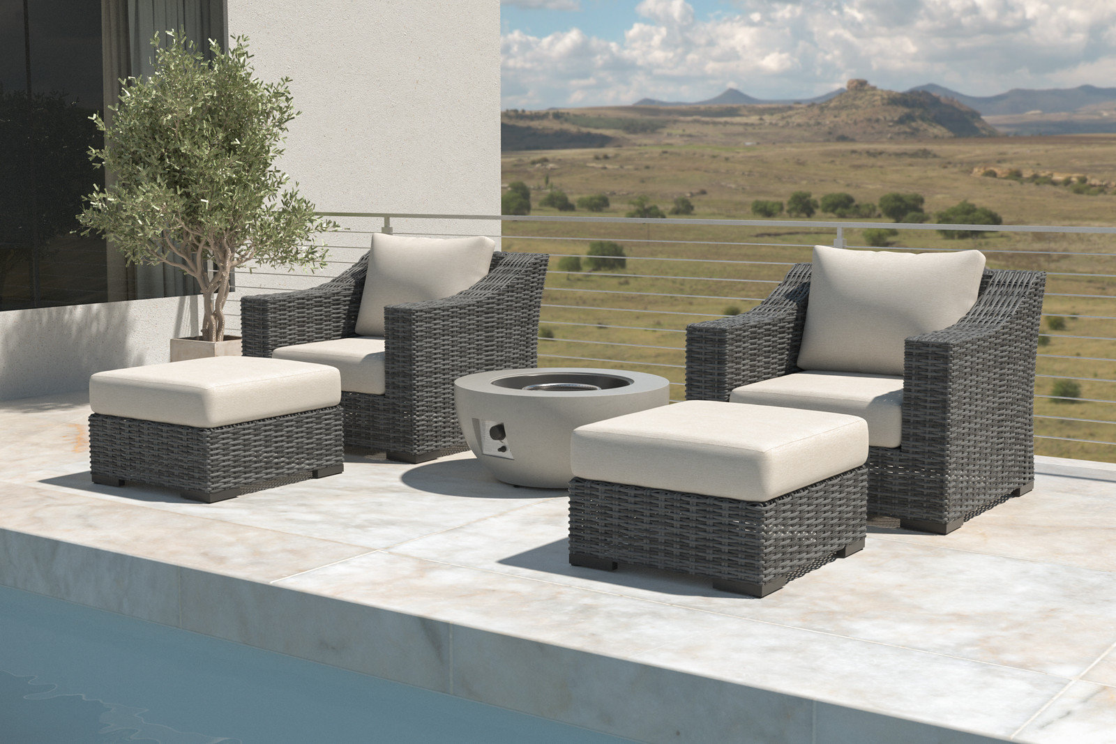 Eloisa 4 - Person Patio Seating Group, Gray