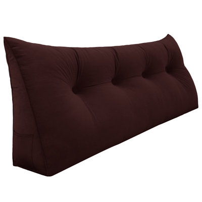 Sit-up Back Comfort Velvet Headboard Wedge Reading Pillow Triangular Backrest Back Support Compression