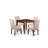 5 Piece Modern Dining Table Set Includes a Square Wooden Table and 4 Gray Linen Fabric Upholstered Chairs, Linen White-216531460-216531461
