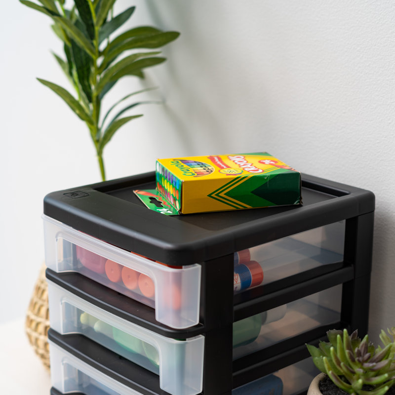 Plastic Stackable Desk Organizer, Black