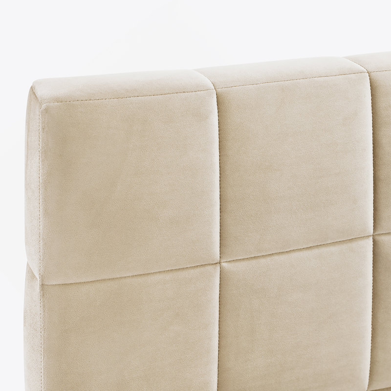 Upholstered Daybed/Sofa Bed Frame, Velvet, Beige