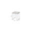 Mobilya 19" W x 19" D x 24" H Natural Oak Wood and Chrome Sled Base Square End Table
