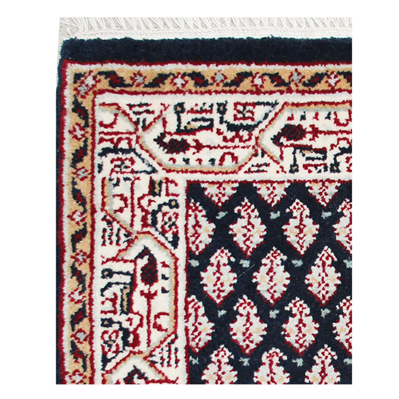 Damask Area Rug in Cream, Runner 2'6" x 12'