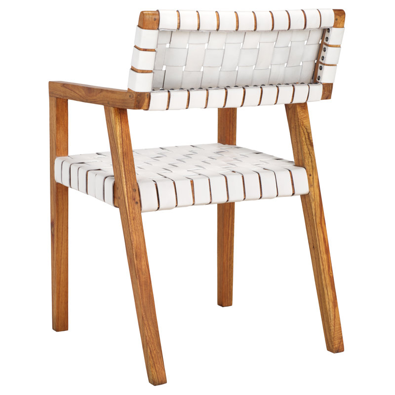 Radbroke 18'' H Solid Wood Armchair, White/Natural