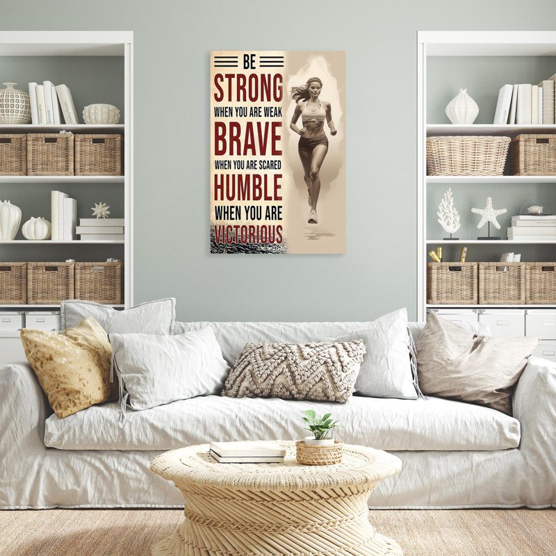 «Woman Run Be Be» - Reproduction d'art graphique rectangulaire sur toile tendue 1 pièce, H 14 po x l 11 po x P 1,25 po