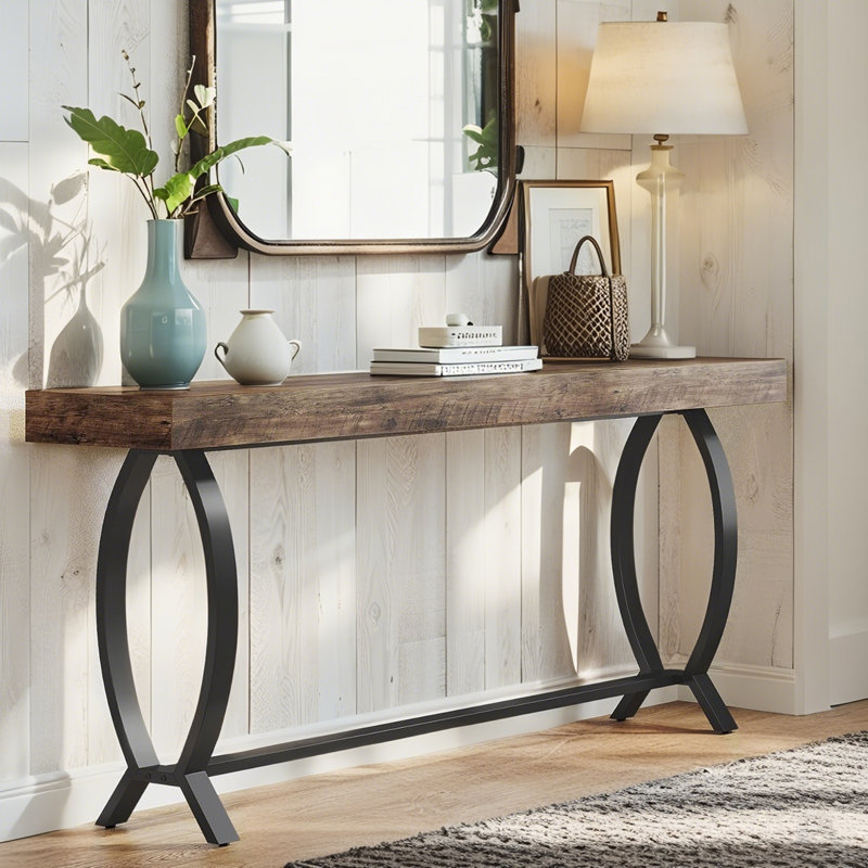 70.87" Console Table - Narrow Entryway Sofa Table with Metal Legs for Hallway, Living Room, Behind Couch