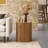 19'' H Wood Side Table with Faux Marble Top