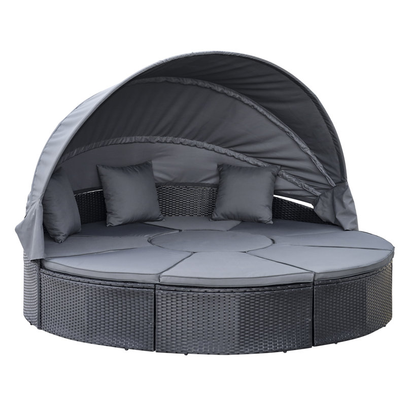 Lampkin 210cm Wide Outdoor Curved Patio Daybed with Cushions