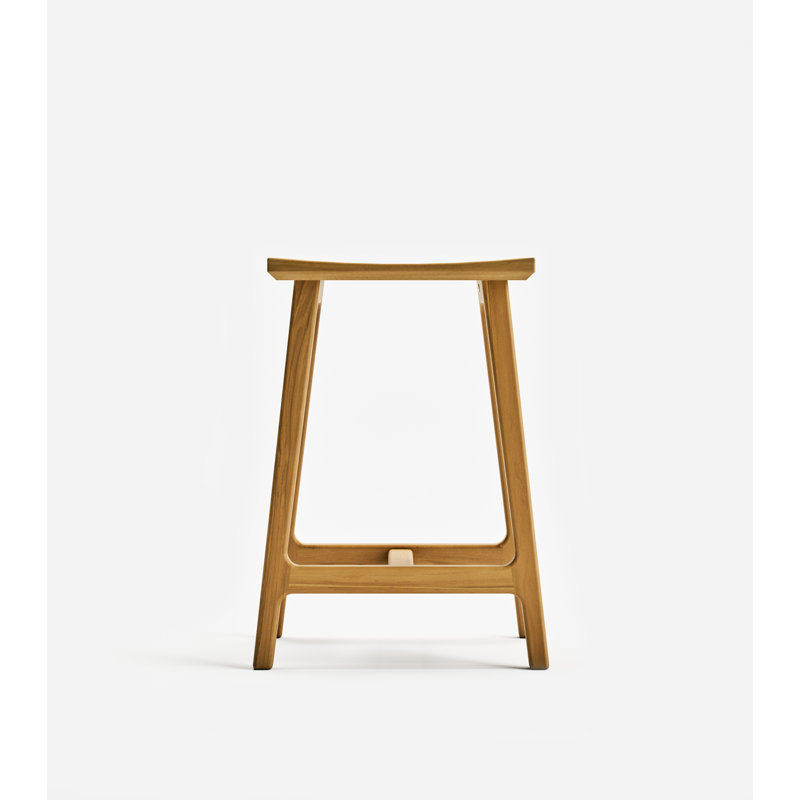 Coyotepe Solid Wood Bar Stool, Teak, Counter Stool (24" Seat Height)