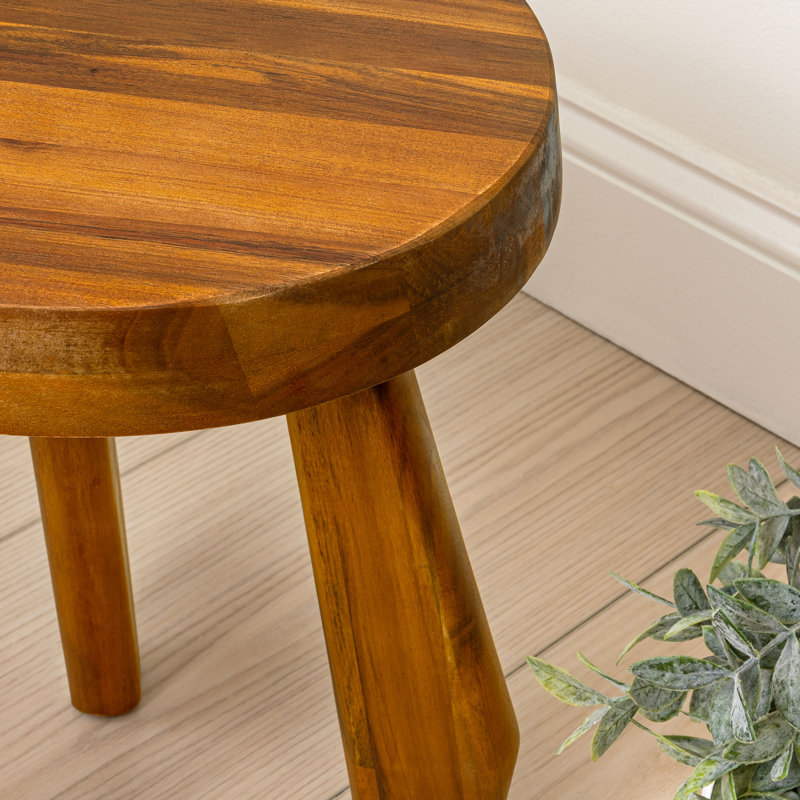 Tabouret d'appoint en bois d'acacia massif de 15 po Terra Rustic, Natural