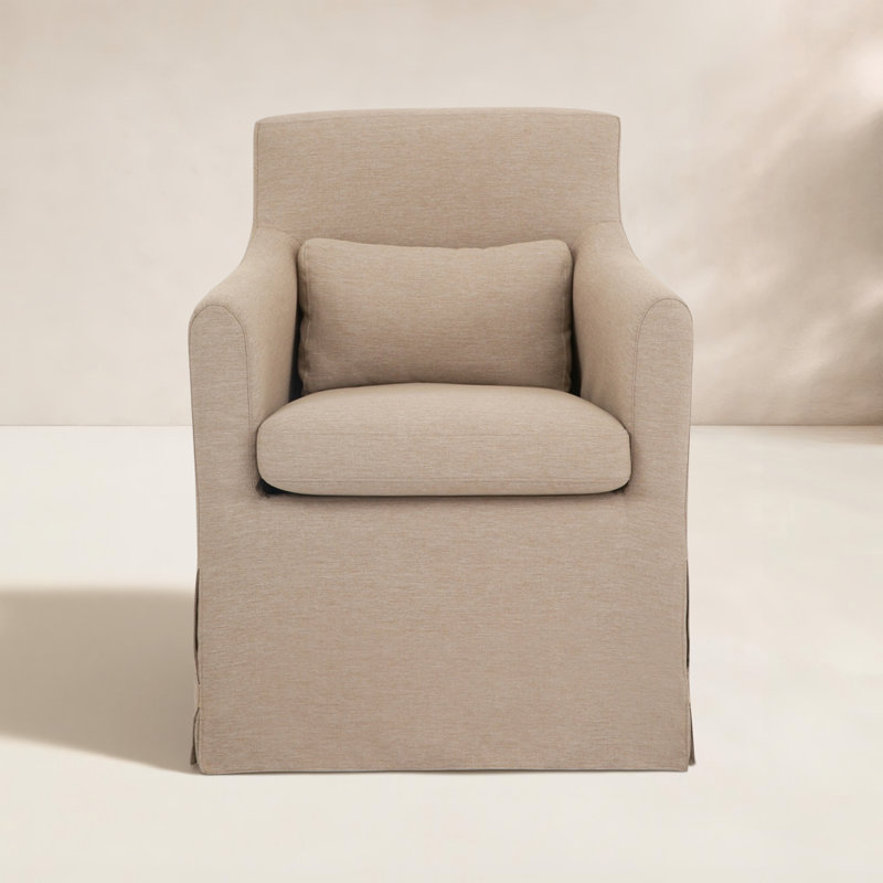Lydia Outdoor Slipcover Dining Chair Cream, Dune Performance Fabric