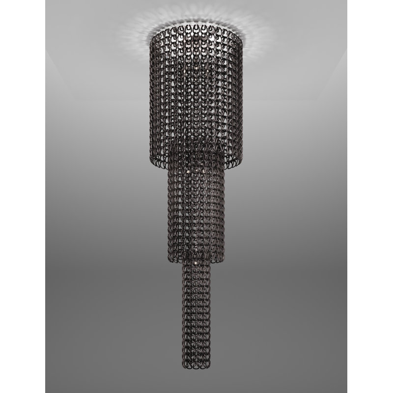 Giogali Ceiling Lamp Ca1 Crystal Smoky Matt Bronze 1 E26 Ul, Glossy Chrome, Black